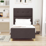 Vidaxl bedframe met hoofdeinde donkerbruin 90 x 200 cm stof