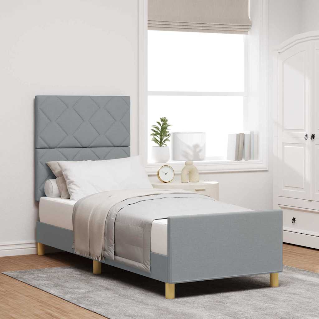 Vidaxl bedframe met hoofdeinde lichtgrijs 80 x 200 cm stof
