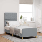 Vidaxl bedframe met hoofdeinde lichtgrijs 80 x 200 cm stof