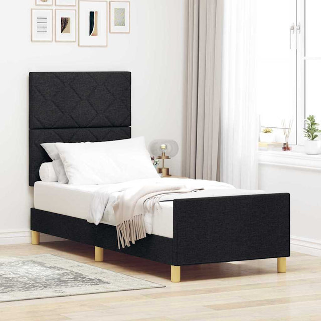 Vidaxl bedframe met hoofdeinde zwart 80 x 200 cm stof