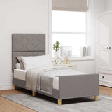 Vidaxl bedframe met hoofdeinde taupe 80 x 200 cm stof