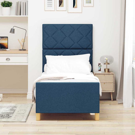Vidaxl bedframe met hoofdeinde blauw 80 x 200 cm stof