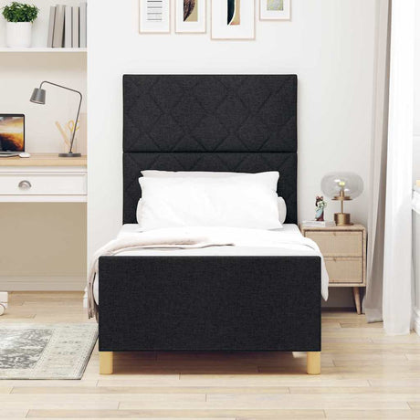 Vidaxl bedframe met hoofdeinde zwart 90 x 190 cm stof