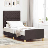 Vidaxl bedframe met hoofdeinde donkerbruin 90 x 190 cm stof