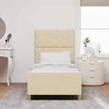 Vidaxl bedframe met hoofdeinde crème 90 x 190 cm stof