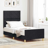 Vidaxl bedframe met hoofdeinde zwart 90 x 200 cm stof