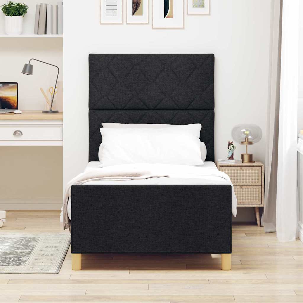Vidaxl bedframe met hoofdeinde zwart 90 x 200 cm stof