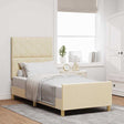 Vidaxl bedframe met hoofdeinde crème 90 x 200 cm stof