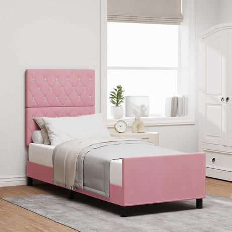 Vidaxl boxspringbed met hoofdeinde roze 80 x 200 cm fluweel