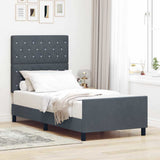 Vidaxl boxspringbed met hoofdeinde donkergrijs 90 x 200 cm fluweel