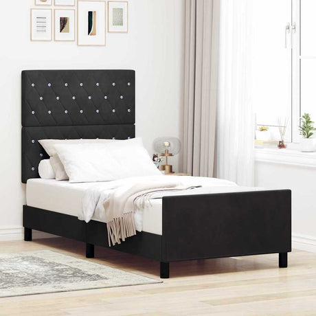 Vidaxl boxspringbed met hoofdeinde zwart 90 x 200 cm fluweel
