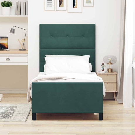 Vidaxl boxspringbed met hoofdeinde donkergroen 90 x 190 cm fluweel