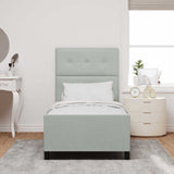 Vidaxl boxspringbed met hoofdeinde lichtgrijs 90 x 200 cm fluweel