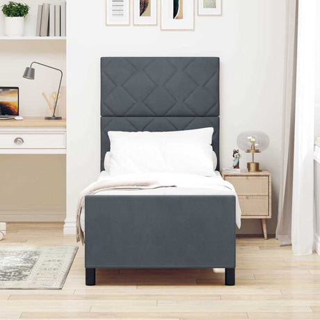 Vidaxl boxspringbed met hoofdeinde donkergrijs 80 x 200 cm fluweel