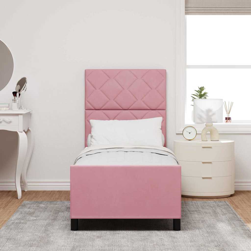 Vidaxl boxspringbed met hoofdeinde roze 80 x 200 cm fluweel