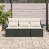 Vidaxl tuin sofa set 3 st zwart poly riet
