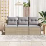 Vidaxl tuin sofa set 3 st beige poly riet