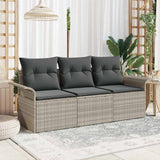 Vidaxl tuin sofa set 3 st lichtgrijs poly riet