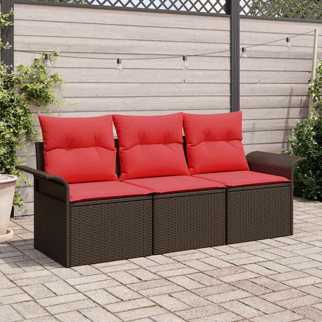 Vidaxl tuin sofa set 3 st bruin poly riet