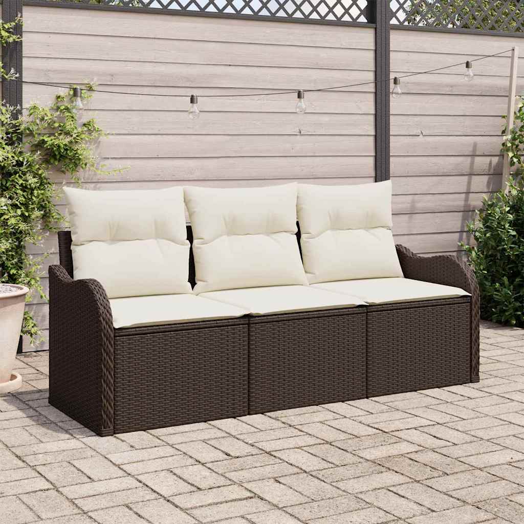 Vidaxl tuin sofa set 3 st bruin poly riet