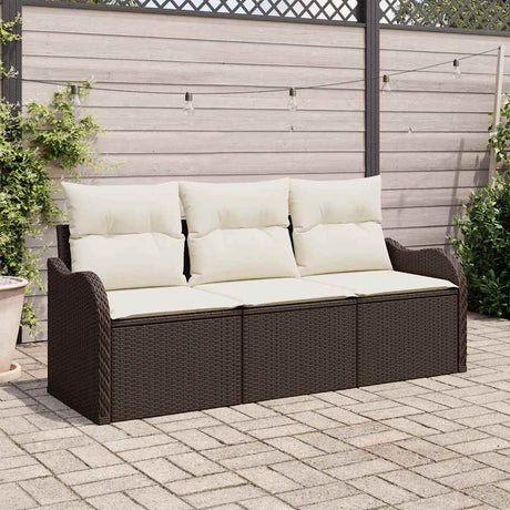 Vidaxl tuin sofa set 3 st bruin poly riet