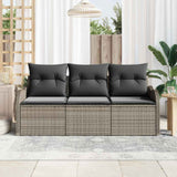 Vidaxl tuin sofa set 3 st grijs poly riet