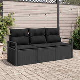 Vidaxl tuinbankenset 3 st zwart poly rattan