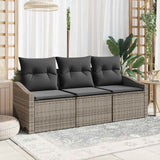 Vidaxl tuinbankenset 3 st grijs poly rattan
