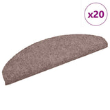 Vidaxl trapmatten zelfklevend 20 stuks 65x21x4 cm lichtbruin halfrond groot