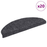Vidaxl trapmatten zelfklevend 20 stuks 65x21x4 cm donkergrijs halfrond groot