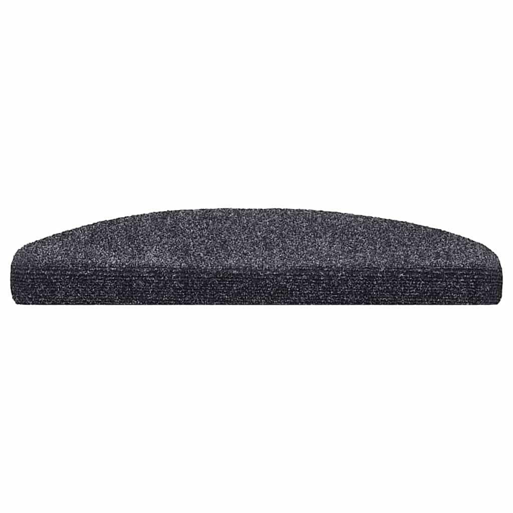 Vidaxl trapmatten zelfklevend 20 stuks 65x21x4 cm donkergrijs halfrond groot