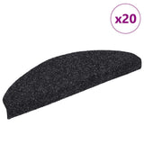 Vidaxl trapmatten zelfklevend 20 stuks 65x21x4 cm zwart halfrond groot