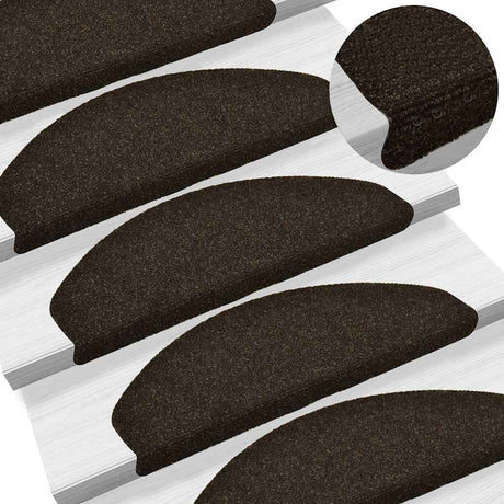 Vidaxl trapmatten zelfklevend 20 stuks 65x21x4 cm donkerbruin