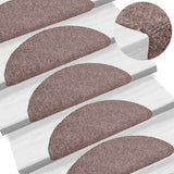 Vidaxl trapmatten zelfklevend 30 stuks 65x21x4 cm lichtbruin halfrond groot