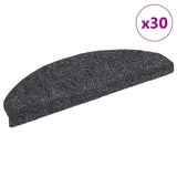 Vidaxl trapmatten zelfklevend 30 stuks 65x21x4 cm donkergrijs halfrond groot