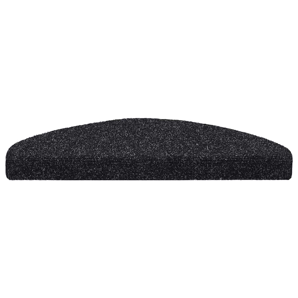 Vidaxl trapmatten zelfklevend 30 stuks 65x21x4 cm zwart halfrond groot