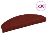 Vidaxl trapmatten zelfklevend 30 stuks 65x21x4 cm bordeaux rood halfrond groot