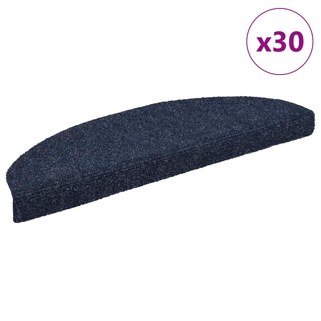 Vidaxl trapmatten zelfklevend 30 stuks 65x21x4 cm blauw halfrond groot