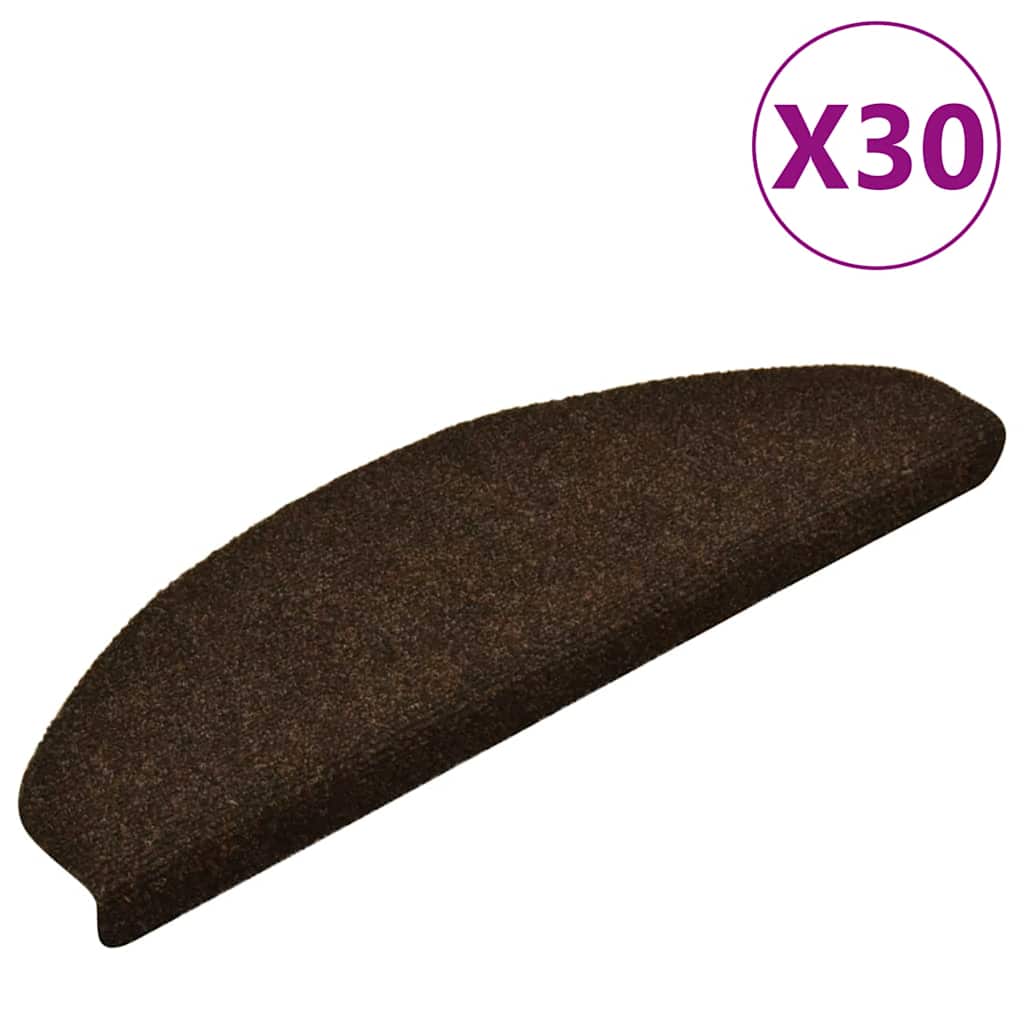 Vidaxl trapmatten zelfklevend 30 stuks 65x21x4 cm bruin halfrond groot