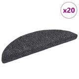 Vidaxl trapmatten zelfklevend 20 stuks 56x17x3 cm donkergrijs halfrond