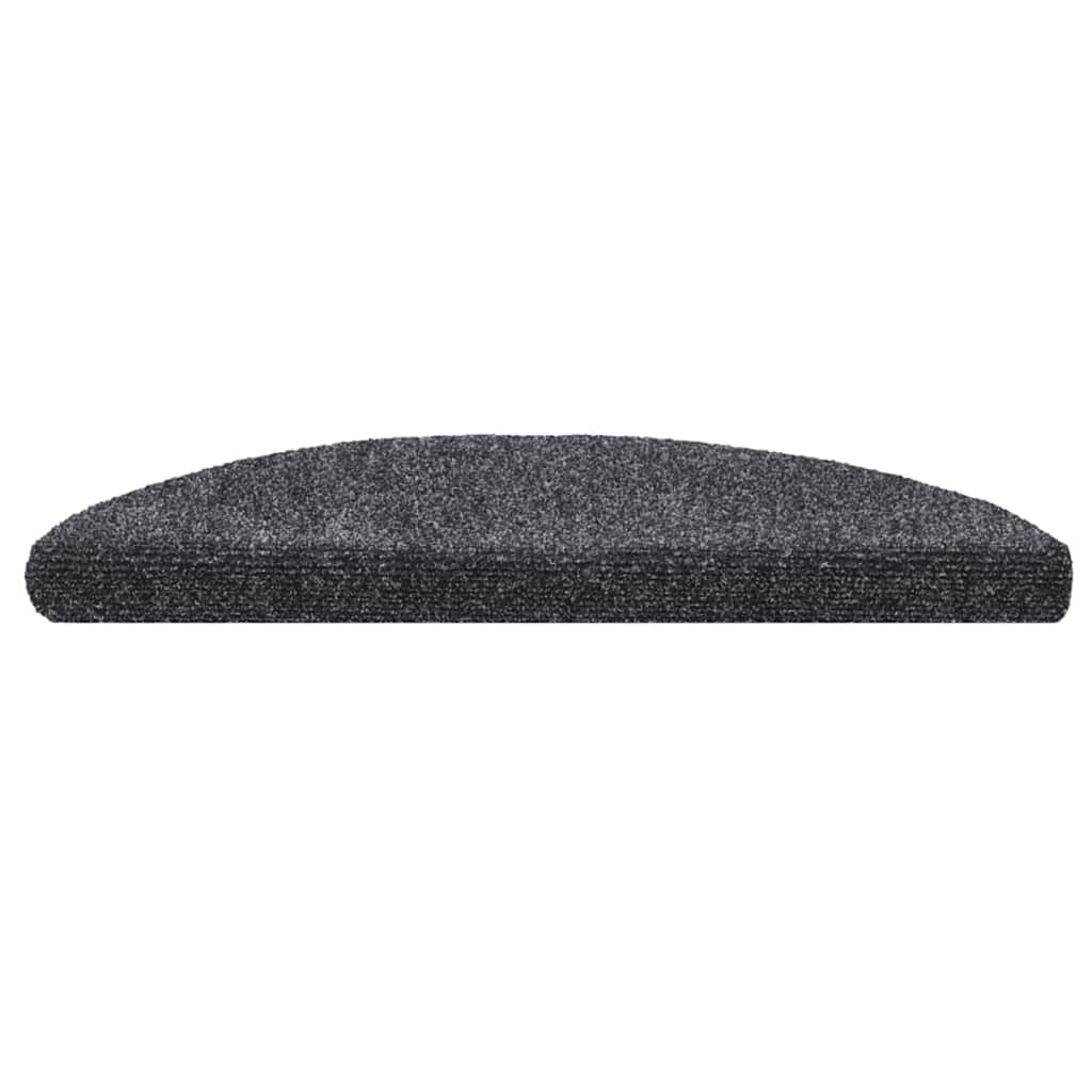 Vidaxl trapmatten zelfklevend 20 stuks 56x17x3 cm donkergrijs halfrond