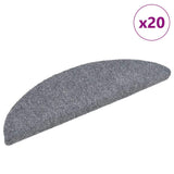 Vidaxl trapmatten zelfklevend 20 stuks 56x17x3 cm lichtgrijs halfrond
