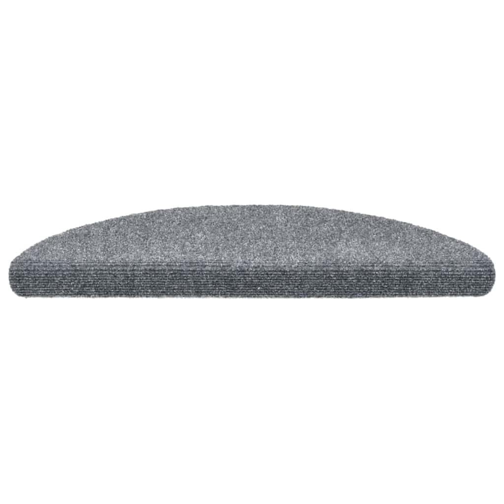 Vidaxl trapmatten zelfklevend 20 stuks 56x17x3 cm lichtgrijs halfrond