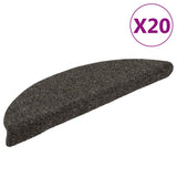 Vidaxl trapmatten zelfklevend 20 stuks 56x17x3 cm antraciet halfrond