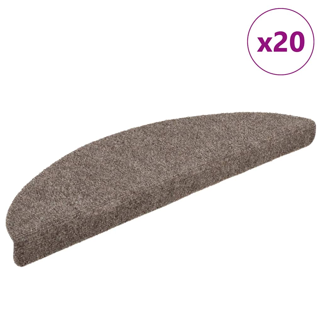 Vidaxl trapmatten zelfklevend 20 stuks 56x17x3 cm beige halfrond