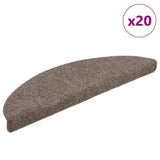 Vidaxl trapmatten zelfklevend 20 stuks 56x17x3 cm beige halfrond