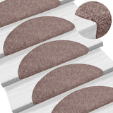 Vidaxl trapmatten zelfklevend 30 stuks 56x17x3 cm lichtbruin halfrond
