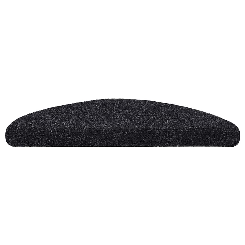 Vidaxl trapmatten zelfklevend 30 stuks 56x17x3 cm zwart halfrond