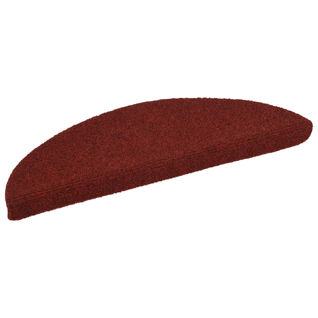 Vidaxl trapmatten zelfklevend 30 stuks 56x17x3 cm bordeaux rood halfrond