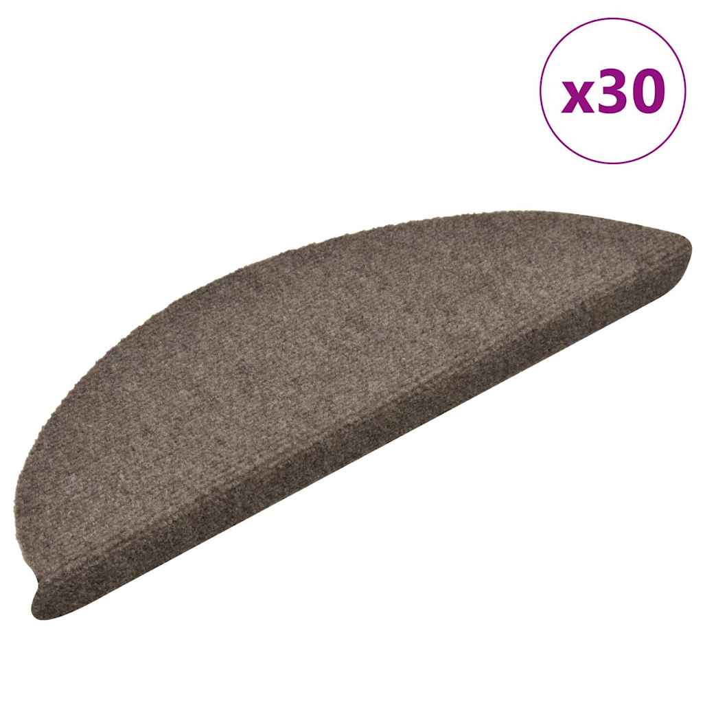 Vidaxl trapmatten zelfklevend 30 stuks 56x17x3 cm beige halfrond